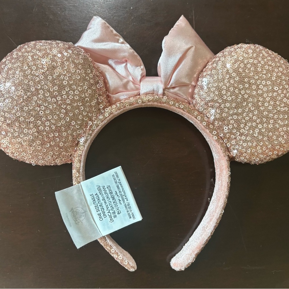 Disney Pink Sequin Minnie Mouse Ears Headband - Picture 3 of 5